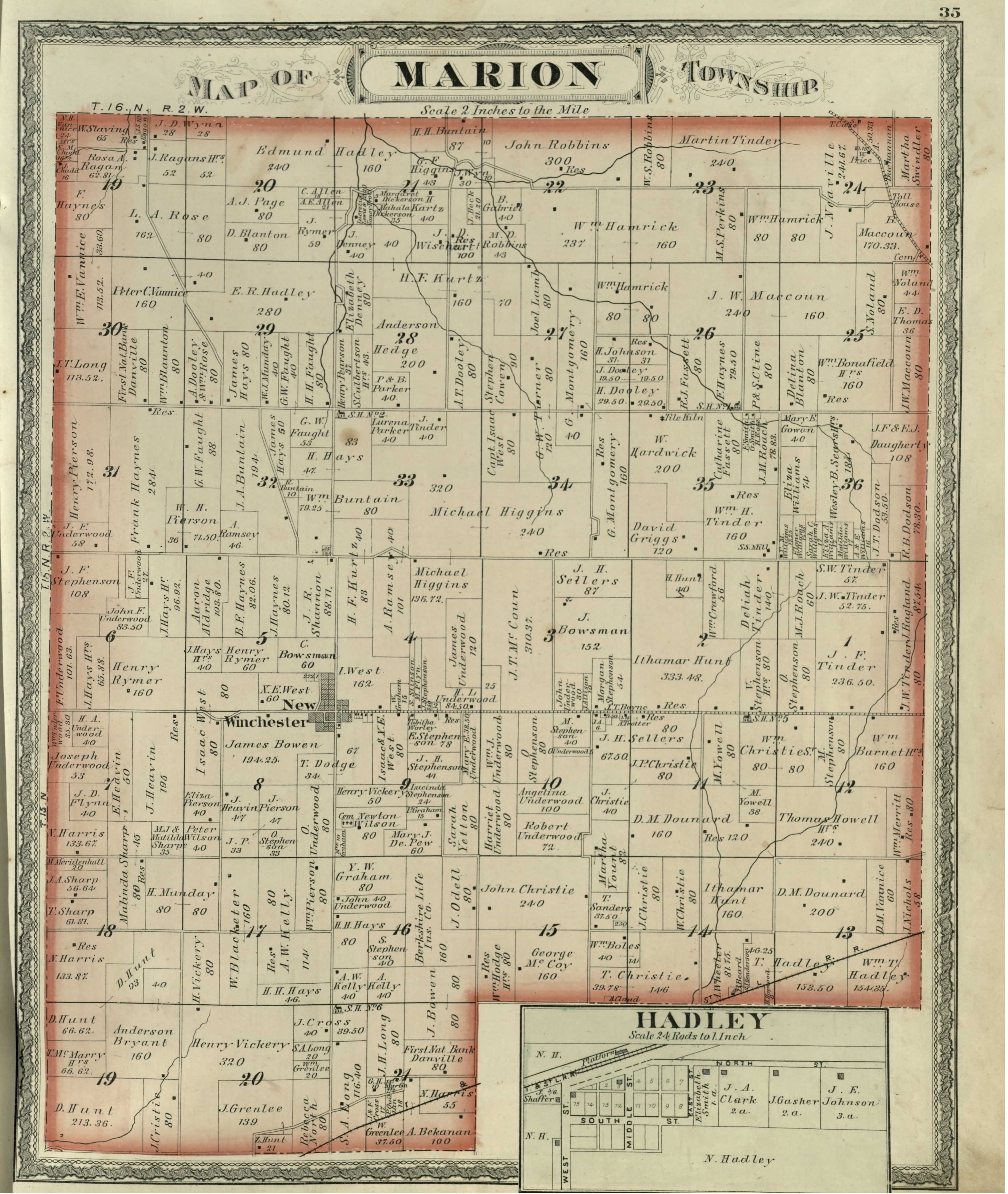 Marion Township 1878 plat map