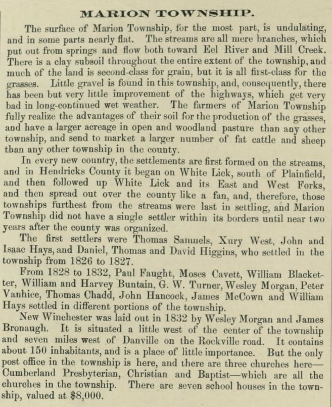 Marion Township history 1878