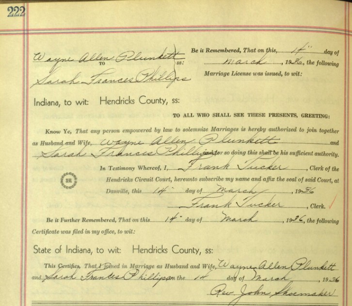 Marriage license